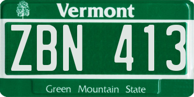 VT license plate ZBN413