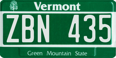 VT license plate ZBN435