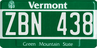 VT license plate ZBN438