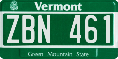 VT license plate ZBN461