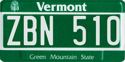 VT license plate ZBN510