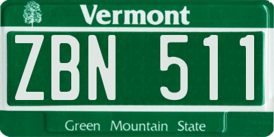 VT license plate ZBN511