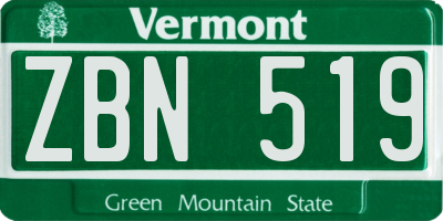 VT license plate ZBN519
