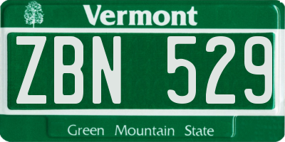 VT license plate ZBN529