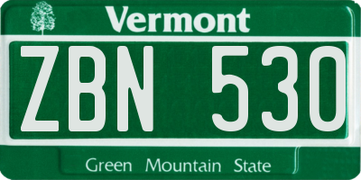 VT license plate ZBN530