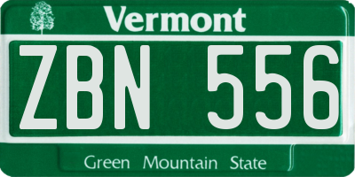 VT license plate ZBN556