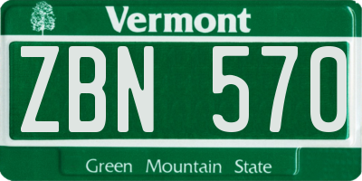 VT license plate ZBN570