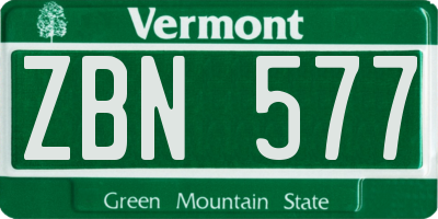 VT license plate ZBN577