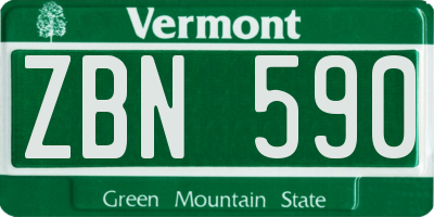 VT license plate ZBN590