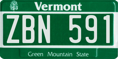 VT license plate ZBN591
