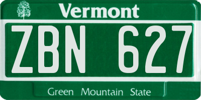 VT license plate ZBN627