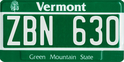 VT license plate ZBN630