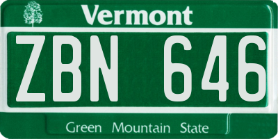 VT license plate ZBN646