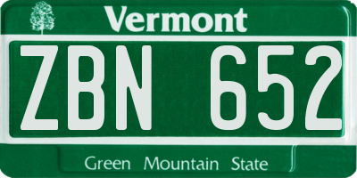 VT license plate ZBN652
