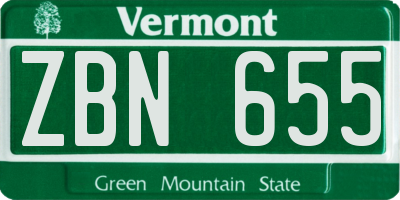 VT license plate ZBN655