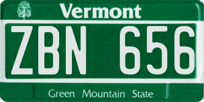 VT license plate ZBN656