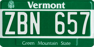 VT license plate ZBN657