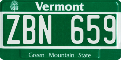 VT license plate ZBN659