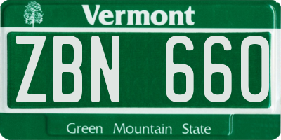 VT license plate ZBN660