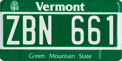 VT license plate ZBN661