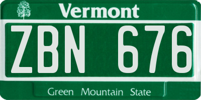 VT license plate ZBN676