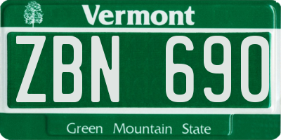 VT license plate ZBN690