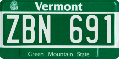 VT license plate ZBN691