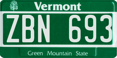 VT license plate ZBN693