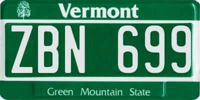 VT license plate ZBN699