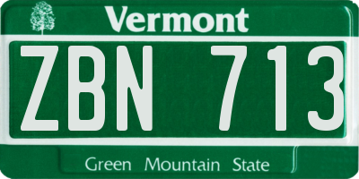 VT license plate ZBN713