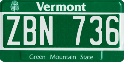 VT license plate ZBN736