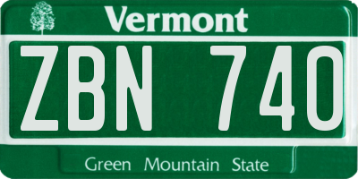 VT license plate ZBN740