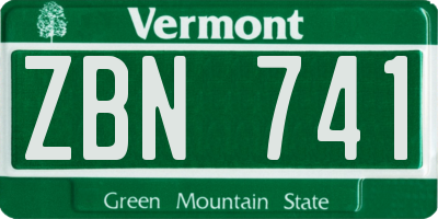 VT license plate ZBN741
