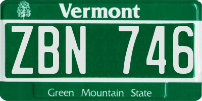 VT license plate ZBN746