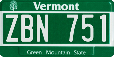 VT license plate ZBN751
