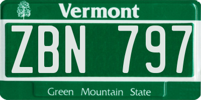 VT license plate ZBN797