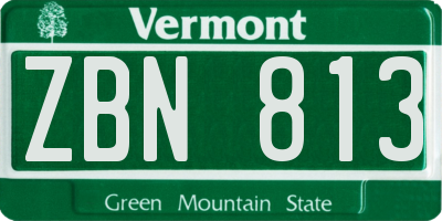 VT license plate ZBN813