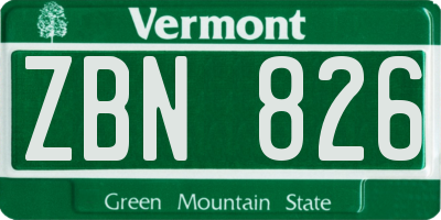 VT license plate ZBN826
