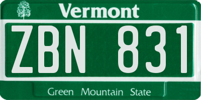 VT license plate ZBN831