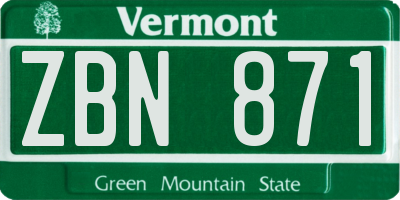 VT license plate ZBN871