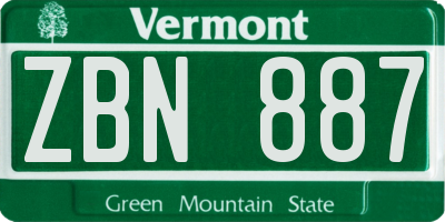 VT license plate ZBN887