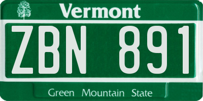 VT license plate ZBN891