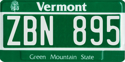 VT license plate ZBN895