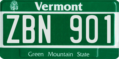 VT license plate ZBN901