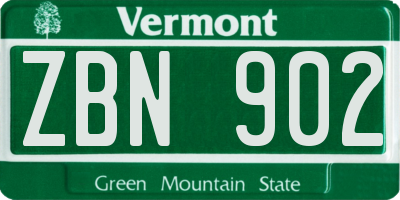 VT license plate ZBN902