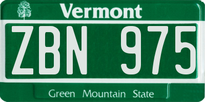 VT license plate ZBN975