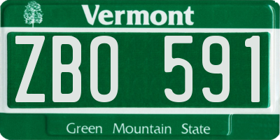 VT license plate ZBO591