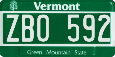 VT license plate ZBO592