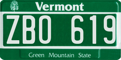 VT license plate ZBO619