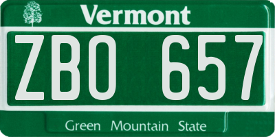 VT license plate ZBO657
